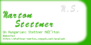 marton stettner business card
